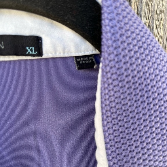 Men's Greyson Polo Shirt Purple Solid XL Stretch Light Breath Golf STAIN Active - Picture 3 of 12